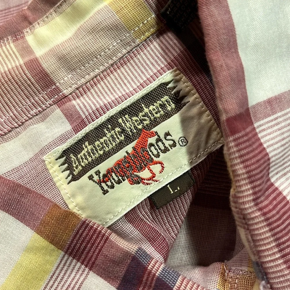 Vintage Youngbloods Authentic Western Red Plaid Pearl Snap Button Down Shirt